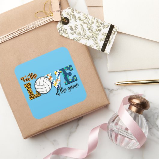 Für die Liebe des Spielvolleyball Mama Leopard Quadratischer Aufkleber (Schenken)