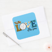 Für die Liebe des Spielvolleyball Mama Leopard Quadratischer Aufkleber (Umschlag)