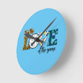 Für die Liebe des Spielvolleyball Mama Leopard Runde Wanduhr (Winkel)