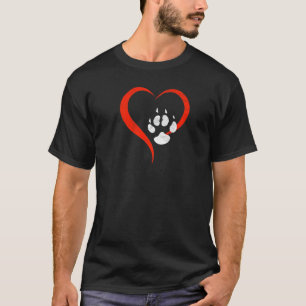 Für die Liebe meiner Katze Rotes Herz und Weiße Ka T-Shirt