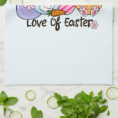 Für die Liebe Ostern - Niedliche Bunny & Eggs Geschirrtuch (Gefaltet)