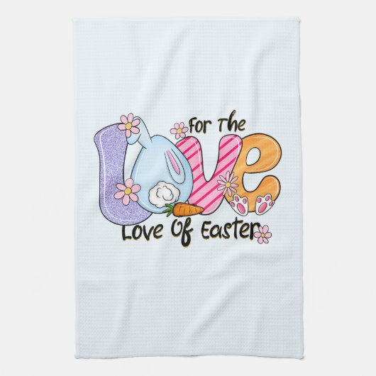 Für die Liebe Ostern - Niedliche Bunny & Eggs Geschirrtuch (Vertikal)