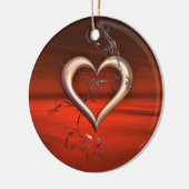 Für die Liebe Rot Keramik Ornament (Links)