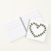 "Für die Liebe von Bienen" Herzdesign Notizblock (Innenseite)