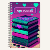 Für die Liebe von Büchern mit benutzerdefiniertem Notizblock (Vorderseite)