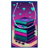 Für die Liebe von Büchern rosa und Aquamarin Kleine Geschenktüte (Rückseite)