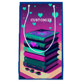 Für die Liebe von Büchern rosa und Aquamarin Kleine Geschenktüte (Vorderseite)