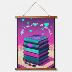 Für die Liebe von Büchern Wandteppich Mit Holzrahmen