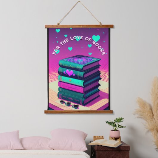 Für die Liebe von Büchern Wandteppich Mit Holzrahmen (Schlafzimmer)