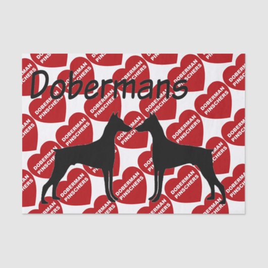 Für die Liebe von Doberman Pinscher Dogs Seidenpapier (Vorderseite)