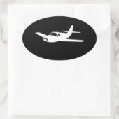 Für die Liebe von Flugzeugaufklebern Ovaler Aufkleber (Tasche)