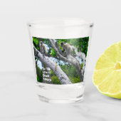 Für die Liebe von grünem Affenschussglas Schnapsglas (Vorderseite)