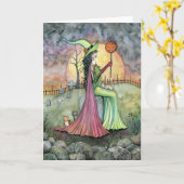 Für die Liebe von Halloween-Hexenkarte Karte (Gelbe Blume)