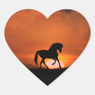 Für die Liebe von Pferdeklebern Herz-Aufkleber