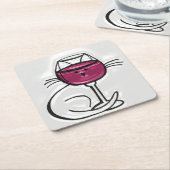 Für die LIEBE von Untersetzer aus Wein und Katzen (angewinkelt)