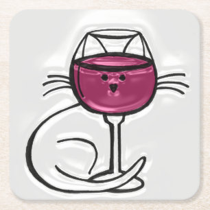 Für die LIEBE von Untersetzer aus Wein und Katzen