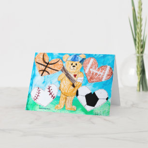 Für die Liebe zum Sport - Kinderkunst für CHOC Dankeskarte