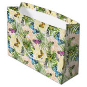 Für die Mama farbenfrohe Schmetterlinge Große Geschenktüte (Rückseite Schrägansicht)