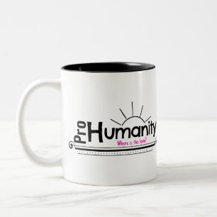 Für die Menschheit LIEBE Zweifarbige Tasse