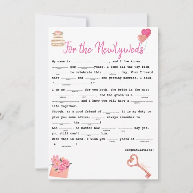 Für die Newlyweds Guest Libs (Vorderseite)