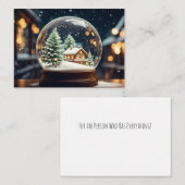 Für die Person, die alles hat: Snowglobe Mitteilungskarte (Vorne/Hinten)