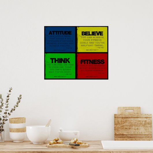 Für die Quotes-Collage der Fitness gerissen Poster (Küche)