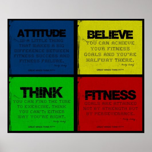 Für die Quotes-Collage der Fitness gerissen Poster (Vorne)