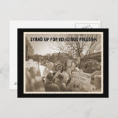 Für die Religionsfreiheit eintreten Postkarte (Vorne/Hinten)