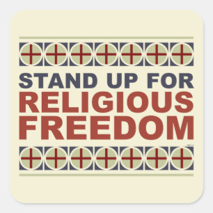 Für die Religionsfreiheit eintreten Quadratischer Aufkleber