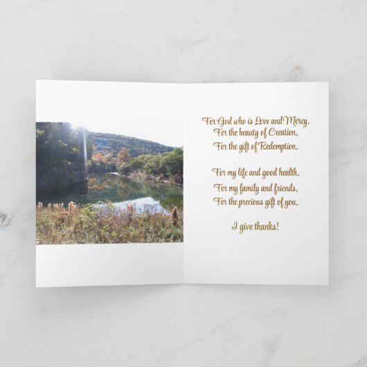 Für die Schönheit der Schöpfung, danke ich, Karte (Innenseite)