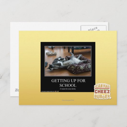 Für die Schule aufstehen Postkarte (Vorne/Hinten)