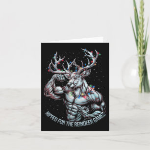 Für die Spiele gerissen Funny Christmas Gym Workou Karte