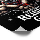 Für die Spiele gerissen Funny Christmas Gym Workou Poster (Ecke)