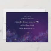 "Für die Sterne erreichen" Galaxy Foto Abschluss Einladung (Rückseite)