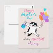 Für die Tante Muttertag Niedliche kätzliche bunte  Postkarte (Vorne/Hinten)