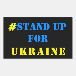 # Für die Ukraine eintreten - Freiheit - ukrainisc Rechteckiger Aufkleber