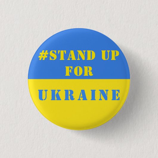 Für die Ukraine eintreten - Freiheit - ukrainische Button (Vorderseite)