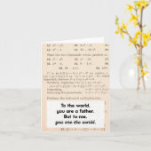 Für die Welt bist du eine Vatergrusskarte Karte (Gelbe Blume)