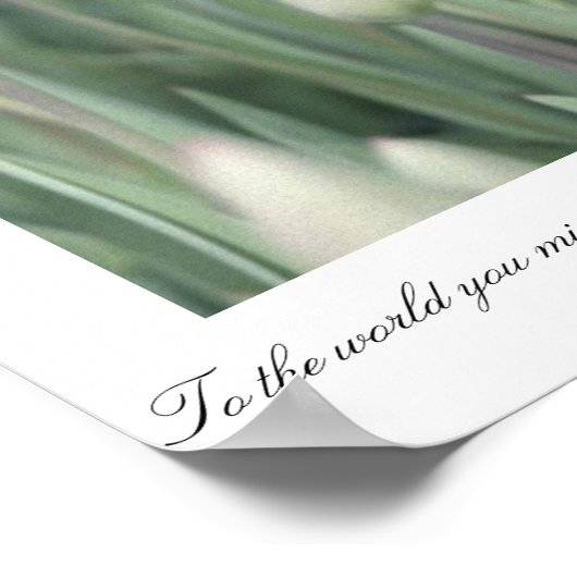 Für die Welt könnten Sie nur eine Person sein, Poster (Ecke)