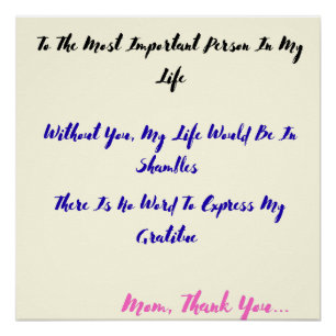 Für die wichtigste Person in meinem Leben Poster