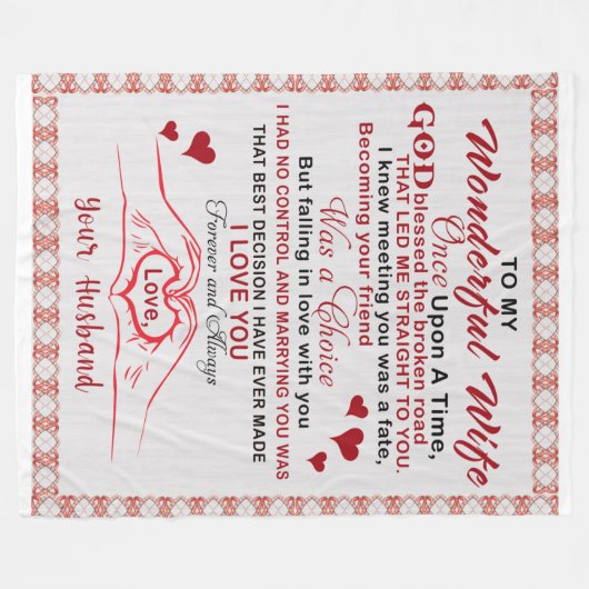 Für die wunderbare Ehefrau, die ich kannte, dass e Fleecedecke (Vorderseite (Horizontal))