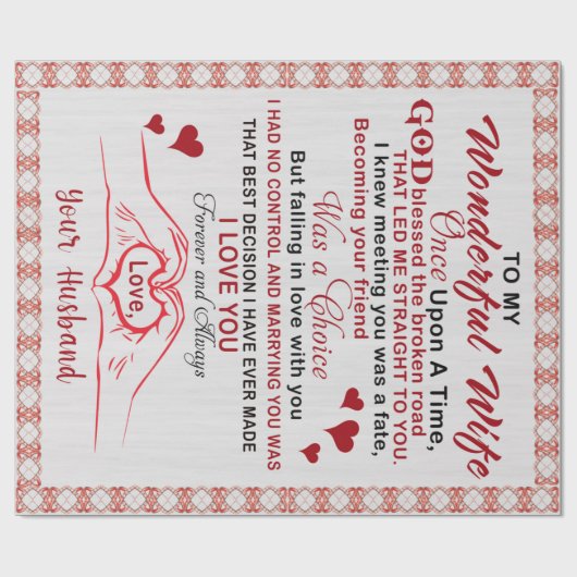 Für die wunderbare Ehefrau, die ich kannte, dass e Geschenkpapier (Flach)