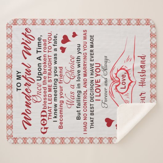 Für die wunderbare Ehefrau, die ich kannte, dass e Sherpadecke (Vorderseite (Horizontal))