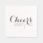 Für die Zukunft Frau Name Brautparty Gray Serviette (Vorderseite)