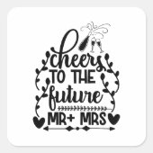 Für die Zukunft Herr + Frau Quadratischer Aufkleber (Vorderseite)