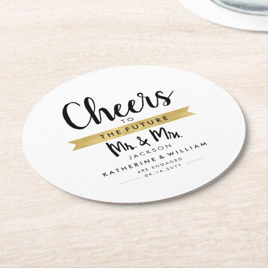 Für die Zukunft Herr und Frau Custom Unique Runder Pappuntersetzer (Angewinkelt)