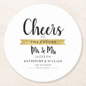 Für die Zukunft Herr und Frau Custom Unique Runder Pappuntersetzer (Vorderseite)