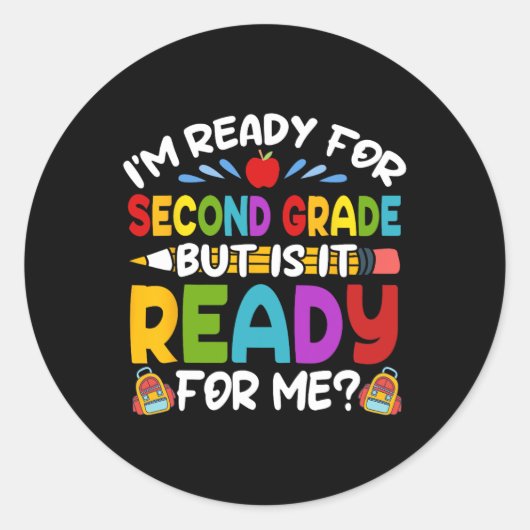 Für die zweite Stufe zurück zum Schullehrer Studiu Runder Aufkleber (Vorderseite)