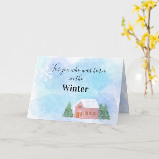 Für diejenigen, die im Winter geboren waren Geburt Karte (Gelbe Blume)