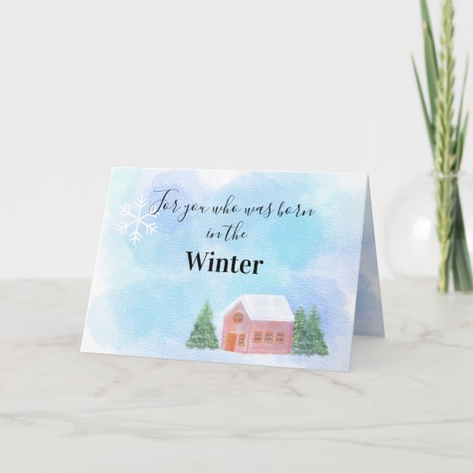 Für diejenigen, die im Winter geboren waren Geburt Karte (Vorderseite)
